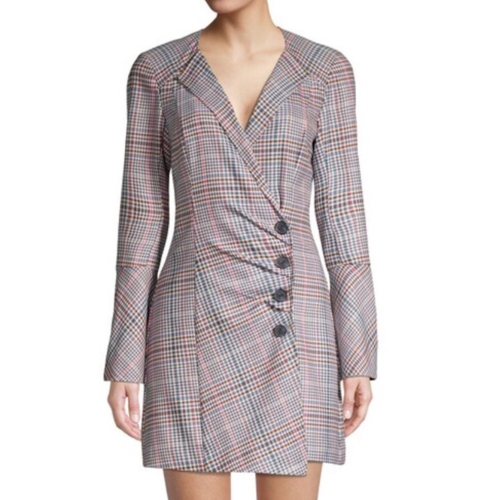 Parker Multicolor Plaid Long Sleeve Dress